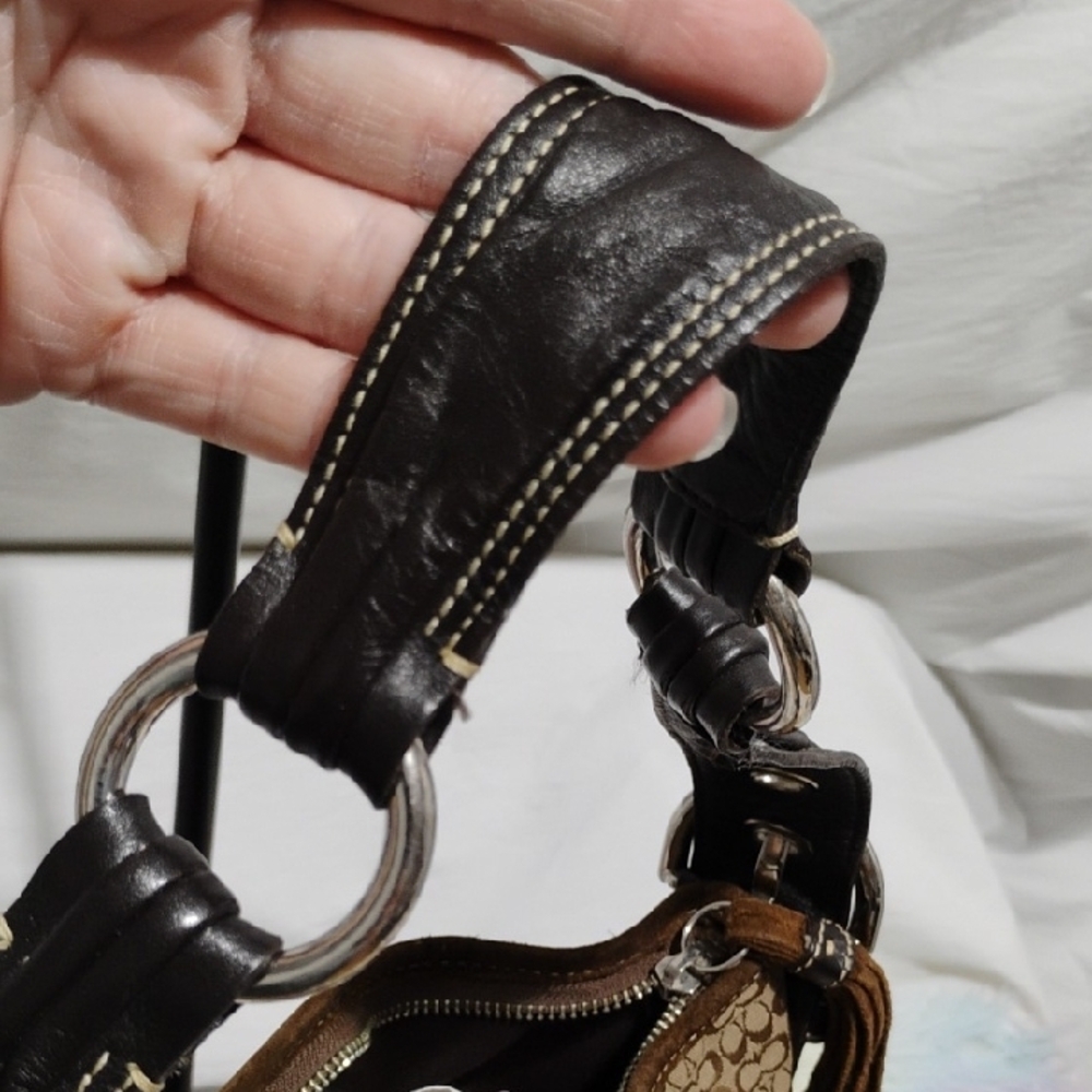 SALE! Authentic Coach Y2K Mini Signature C Shoulder Bag W Tassels - Picture 10 of 14